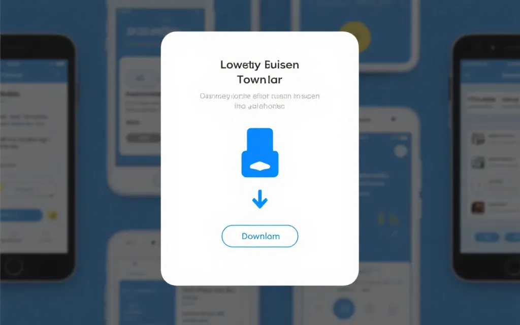 简洁明快的下载流程示意图，适配多种设备界面
